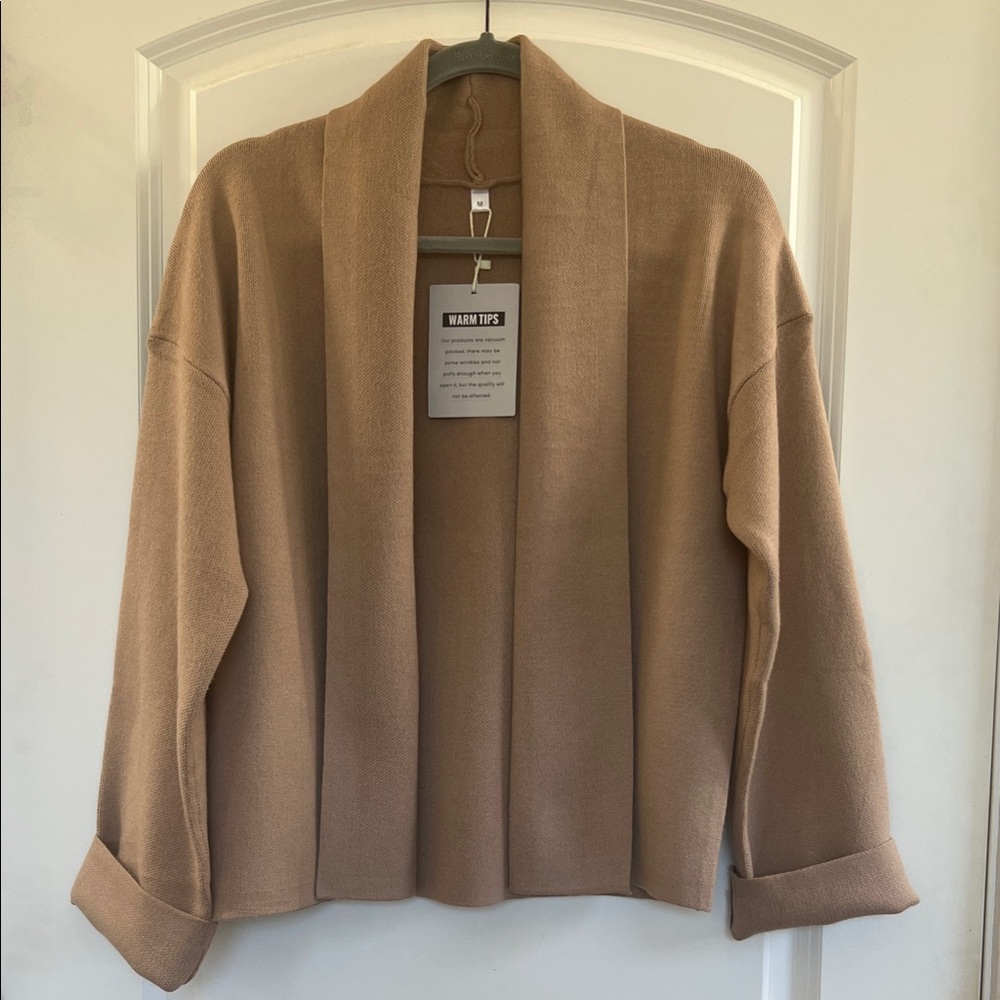 Amazon Women's Camel Cardigan Sweater